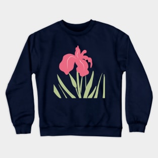 Pink Iris Summer Flower Wildflower Floral Crewneck Sweatshirt